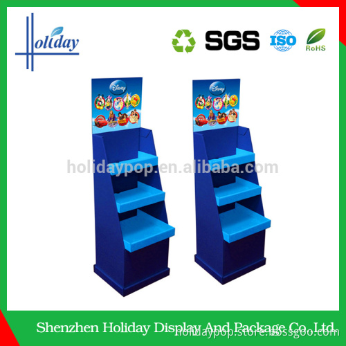 Long lifetime shelf floor stand pop up cardboard display stand